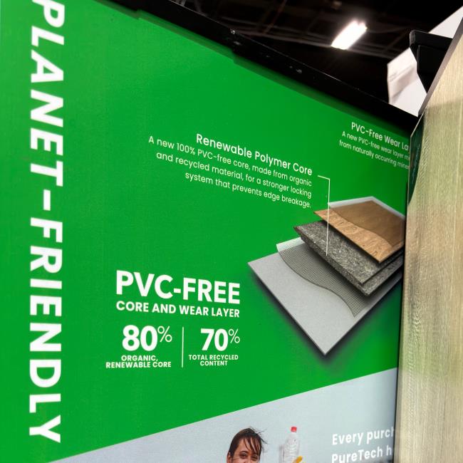 PVC free and renewable polymer core for flooring